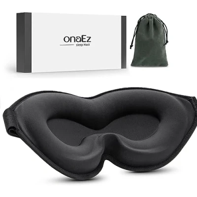 Afbeelding van onaEz Slaapmasker voor dames en heren, 2023 verbeterd 3D neusgootdesign, slaapmasker, 10 mm diep gevormde slaapbril, comfortabel, 100% lichtblokkerend oogmasker, zachte slaapmaskers yoga, reizen