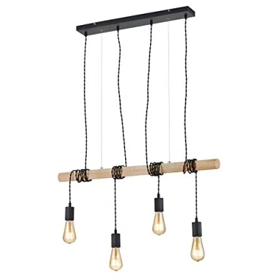 Afbeelding van REALITY BRODY Hanglamp Zwart mat excl. 4x E27 42W