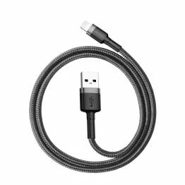 Afbeelding van Baseus Cafule stevig geweven Lightning kabel 0,5m Zwart/Grijs