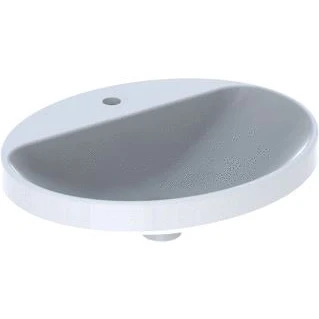 Afbeelding van Geberit VariForm inbouwwastafel ovaal wit (55 x 45 cm) 1 kraangat,