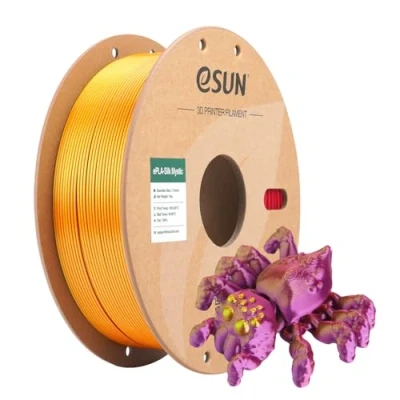 Afbeelding van eSUN Silk Tri Colors PLA Filament 1.75mm, Zijdeachtig Gecoëxtrudeerd 3D Printer PLA, 1KG Spoel Co Extrusie Mystic voor (Rood Goud Purper, 1KG)