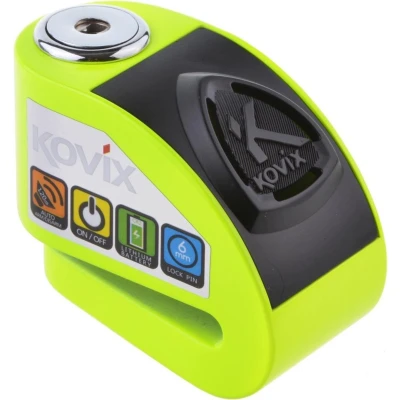 Afbeelding van Kovix KD6 Motor Scooter E Bike Remschijf Slot met 120db Alarm Fluo Geel