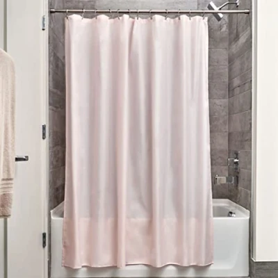 Afbeelding van iDesign douchegordijn, polyester waterdicht met versterkte zoom, wasbaar badgordijn, afmeting 183,0 cm x cm, roze