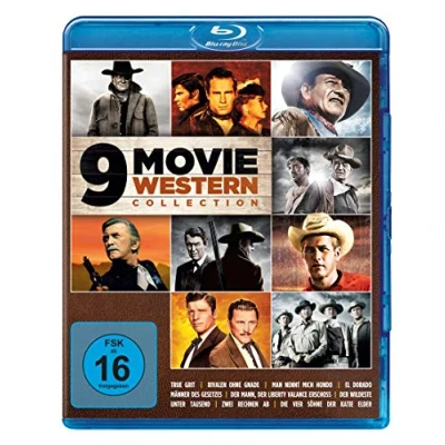Afbeelding van 9 Movie Western Collection Vol. 1/BR (True Grit(1969)·Three Violent People(1956)·Hondo(1953)·El Dorado(1966)·Posse(1975)·The Man Who Shot Liberty Valance(1962)·Hud(1963)·Gunfight at the O.K. Corral(1957)·The Sons of Katie Elder(1965)