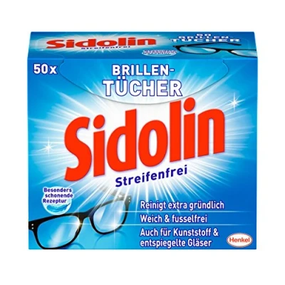 Afbeelding van Sidolin vochtige reinigingsdoekjes voor brillen, displays, beeldschermen, verpakking van 6 stuks (6 x 50 stuks)