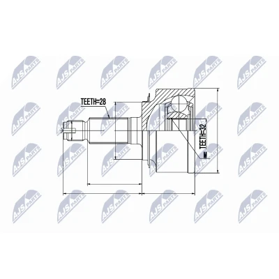 Afbeelding van Homokineet reparatie set, aandrijfas NTY NPZ HD 044