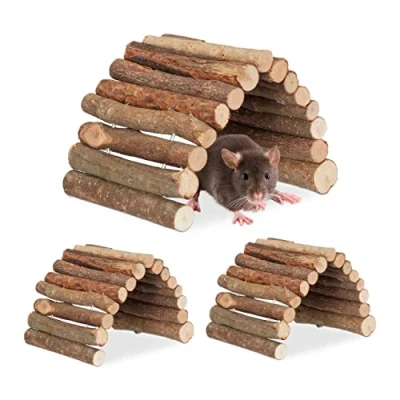 Afbeelding van Relaxdays loopbrug knaagdier set van 3 tunnel 10 x 22 cm hamster muizen