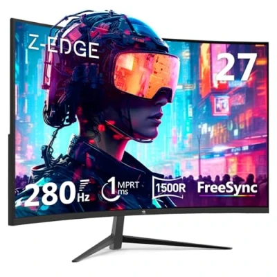 Afbeelding van Z Edge Gaming Monitor Gebogen 27&#039;&#039; 240 Hz, 1 ms, FHD(1920x1080), FreeSync, Scherm LED 16:9 met HDMI kabel, Verstelbare Kanteling, 1500R, 350cd/m², 2.0*2 en DP 1.2 * 2, Geïntegreerde Luidsprekers
