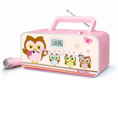 Afbeelding van Muse M 29KP Draagbare radio/CD /MP3 speler met microfoon, roze