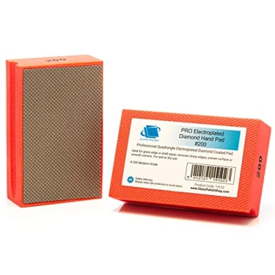Afbeelding van Glass Polish 15102 Diamant handpad voor schuurblok egalisatie, randafwerking en polijsten 95 x 55mm korrel 200