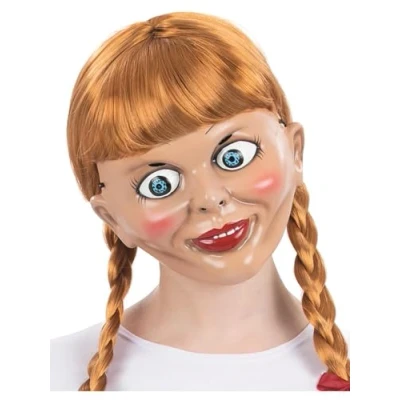 Afbeelding van Smiffys Officieel Annabelle masker voor volwassenen, griezelig iconische poppen, plastic met comfortabele elastische band, perfect het voltooien van Halloween en verkleedkostuums