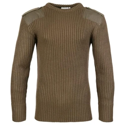 Afbeelding van Blue Castle Crew Neck Combat Acryl Jumper 120 Army Security Military Police schouderkleppen, elleboog en schouderpatches groen