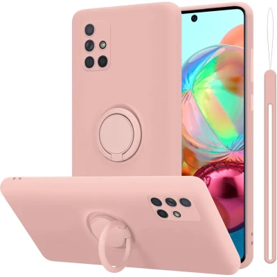 Afbeelding van Cadorabo Hoesje geschikt voor Samsung Galaxy A51 4G / M40s in LIQUID ROZE Beschermhoes van flexibel TPU silicone Case Cover met ring