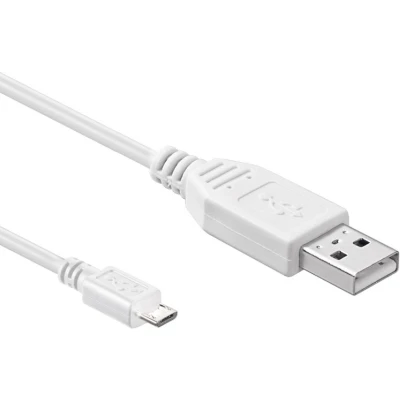 Afbeelding van USB A naar Micro B Kabel 2.0 2 meter Wit
