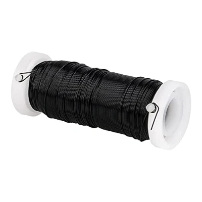 Afbeelding van Ideen mit Herz Metaaldraad 0,30 mm ø 50 m lang sieradendraad van ijzer, verchroomd gekleurd gelakt ideaal voor het knutselen sieraden zwart