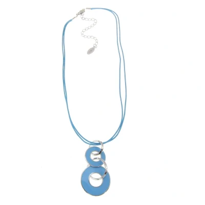 Afbeelding van Behave ketting Gekleurd koord met cirkelvormige hangers Nikkelvrij Modeaccessoire