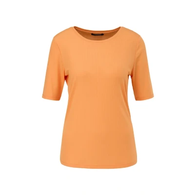 Afbeelding van comma MIT Rundhalsausschnitt Tshirt basic, Dames, Maat: 34, Orange