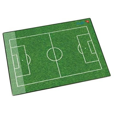 Afbeelding van Läufer 46654 Bureauonderlegger, voetbalveld, 53 x 40 cm, antislip onderlegger voor kinderen, accessoires kinderbureau, met transparant zijvak