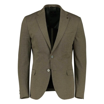 Afbeelding van Zuitable colbert heren katoen/polyester effen slim fit bruin