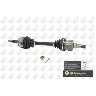 Afbeelding van BGA DS1300L Aandrijfas Vooras links CHRYSLER: Voyager / Grand III (GS) 2.5 TD, 2.0 i, 2.4 3.3 3.8 i AWD 1995 2001