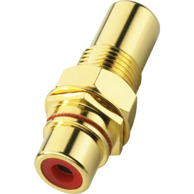 Afbeelding van High End Cinch doorgangs inbouwbus verguld rood