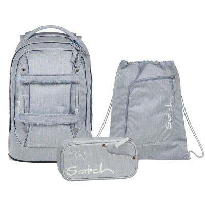 Afbeelding van Satch schoolrugzakset PACK Washed Blue 3 delig, vanaf groep 5