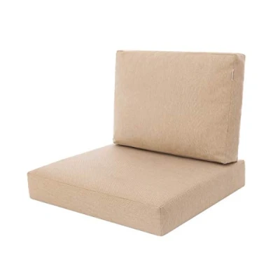Afbeelding van PillowPrim Kussenset voor rotan/rieten stoel, rugleuning zitkussen, outdoor tuinstoel, rotanstoel, 60 x 55 40 cm beige