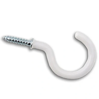 Afbeelding van Bulk Hardware BH00041 32 mm / 1,25 inch kunststof gecoate haken wit (verpakking van 25), stuks