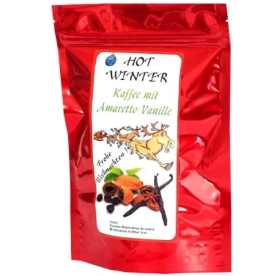 Afbeelding van Gearomatiseerde koffie (warme winter amaretto vanille, 200 g) winterse smaak hele boon