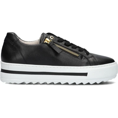 Afbeelding van Gabor 498 Sneakers Leer Dames Zwart Maat 37,5