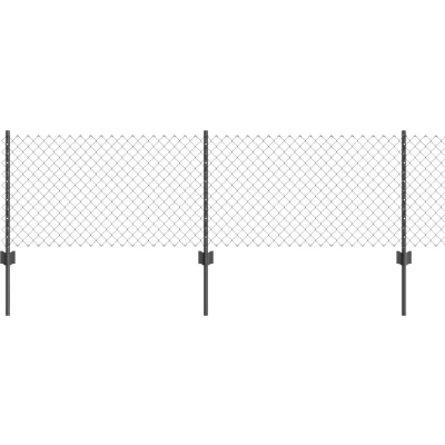 Afbeelding van vidaXL Kettinglink Hek met 10 U Palen Grijs 0.6x10 m Staal