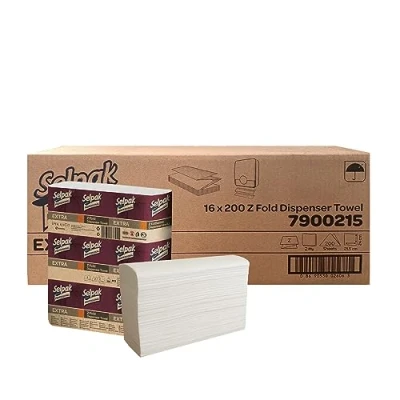 Afbeelding van Selpak Professionele Z vouw papieren handdoeken 2 laags multifunctionele wegwerp 16 x 200, 3200 in totaal absorberend luxe zachte witte handdoek ideaal voor