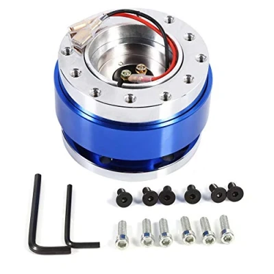 Afbeelding van Gorgeri Universele standaard 6 gaats Bolt Ball Stuurwiel Quick Release Hub Adapter Snap Off Kit Zwart Blauw Rood Optioneel Stuurwielset(blauw)