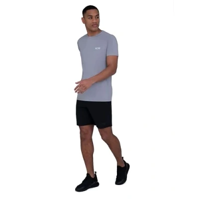 Afbeelding van TCA Men&#039;s Stamina Short Sleeve Lightweight Running T Shirt with Zip Pocket Cool Grey, XL