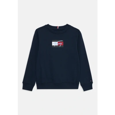Afbeelding van Tommy Hilfiger Script FLAG Unisex Sweater voor kinderen, Maat: 98, Dark night navy