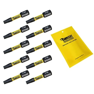 Afbeelding van 10 x SabreCut SCTX3032_10 32 mm T30 TX30 Magnetische slagschroevendraaier Driver Bits Set Torx Heavy Duty Compatibel met Dewalt Milwaukee Bosch Makita en meer