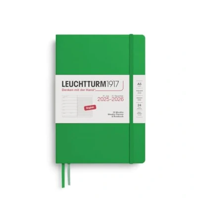 Afbeelding van Leuchtturm1917 A5 Medium Weekly Planner &amp; Notebook 2025/2026 (18 mnds) hardcover Spring Leaf