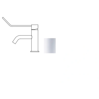 Afbeelding van Waterevolution Flow wastafelkraan incl. click plug mat wit T111BR
