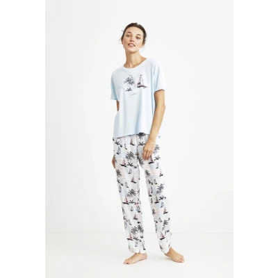 Afbeelding van Nautica Dames Pyjama Set, Korte Mouwen XXL