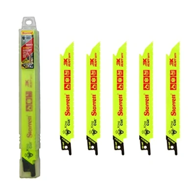 Afbeelding van Starrett Bi metaal reciprozaagblad 5 stuks BR61014 King Cut 150 mm/6&quot; inch 10 14TPI Unified Shank Heavy Duty Cutting Compatibel met Bosch Dewalt Makita &amp; vele anderen