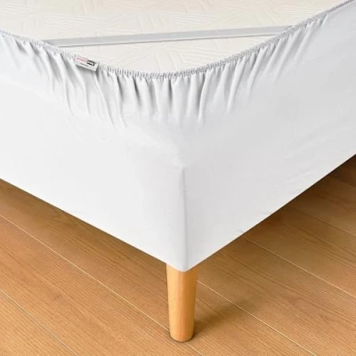 Afbeelding van WRAPPYBAG Bedrok 180 x 200 van katoen met elastieken Vernieuw en moderniseer je oude bed Kleur Wit 6 beschikbare maten