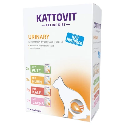 Afbeelding van 12x85g Urinary Pouches 4 Smaken Kattovit Kattenvoer