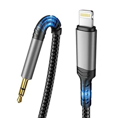 Afbeelding van [Apple MFi gecertificeerd] Auto AUX kabel voor iPhone, Lightning naar 3,5 mm auto/hoofdtelefoon/luidspreker, compatibel met iPhone 14/14 Pro/13/13 Pro/12/12