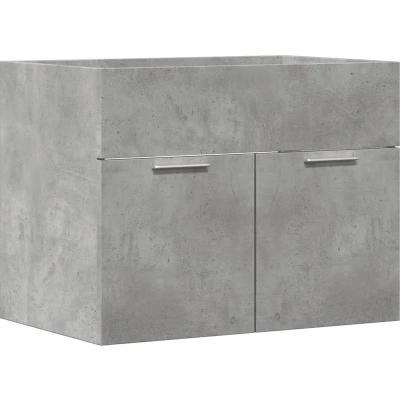 Afbeelding van vidaXL Wastafelkast 60x38,5x46 cm spaanplaat betongrijs, badkamer wastafel kast, wastafelkastje, badkamerkast