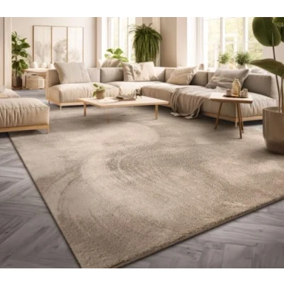 Afbeelding van Vloerkleed Woonkamer Laagpolig Eenkleurig Modern Design Wasbaar Geel Gold, Kleur: Beige, Maat:80x150 cm