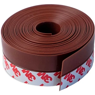 Afbeelding van Tochtstrip voor deuren en ramen, met 3M lijm, 5 m, veiligheidsdeur, warmte isolerend, koudebescherming, geluidsisolatie (bruin)