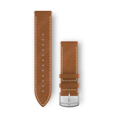 Afbeelding van Garmin Quick Release Horlogebandje Italiaans Leer 20mm Polsbandje Wearablebandje Lichtbruin Reliëf