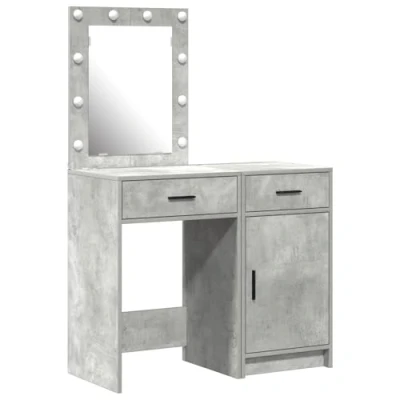 Afbeelding van vidaXL Kaptafel Set van 2 Beton grijs Geengineerd hout Spiegel