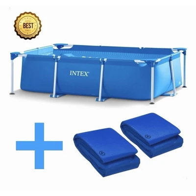 Afbeelding van AG Zwembad Intex 260x160x65cm Inclusief Afdekhoes &amp; Grondzeil Zwembaden Rechthoekig familiebad