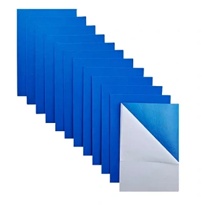Afbeelding van Jtnohx Zelfklevend vilt, 11 stuks stijf plakkerig vilt voor knutselen, 20 x 30 cm vilten vellen met zelfklevende achterkant, ladevoering juwelendoos (blauw)